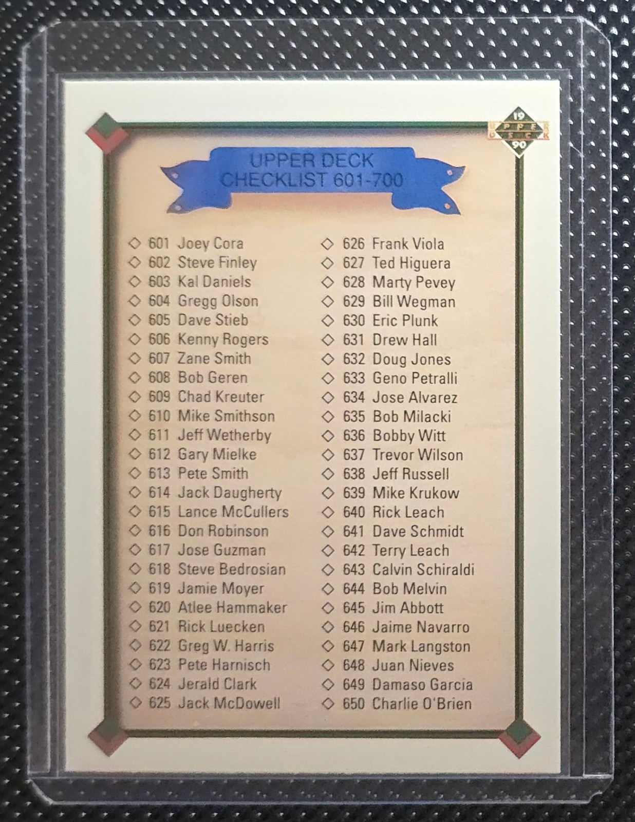 1990 Upper Deck Checklist 601-700 #700 Baseball Card High Series Checklist