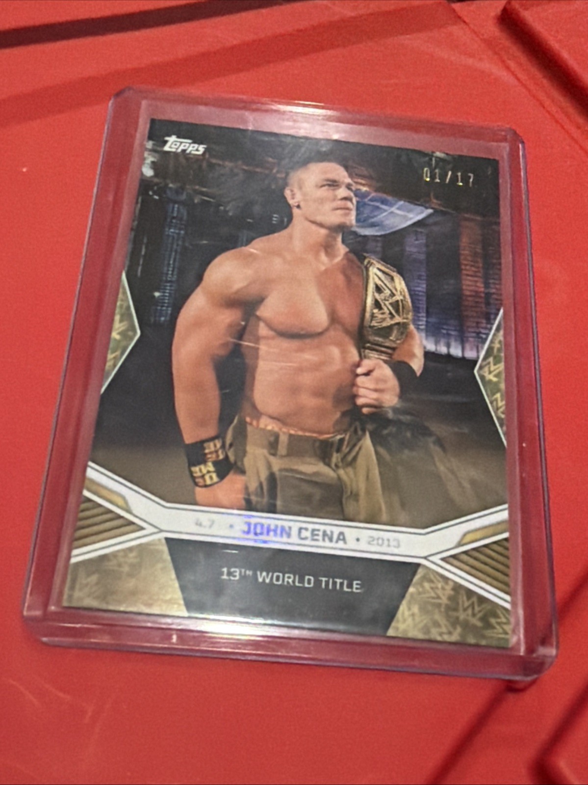 2025 Topps John Cena Commmemorative 13th World Title 01/17 Foil Variant Bookend