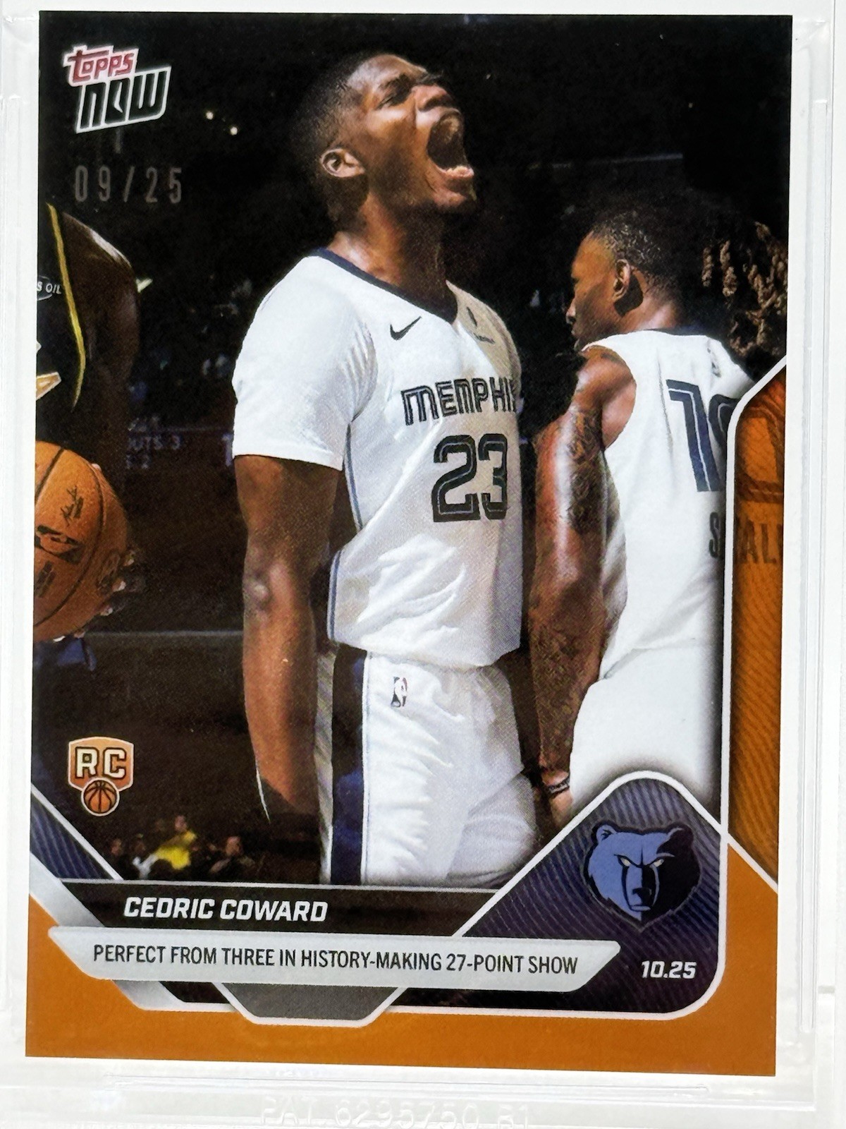 2025-26 Topps Now Orange Foil #26 CEDRIC COWARD (#’d / 25) BECKETT GEM MINT 9.5