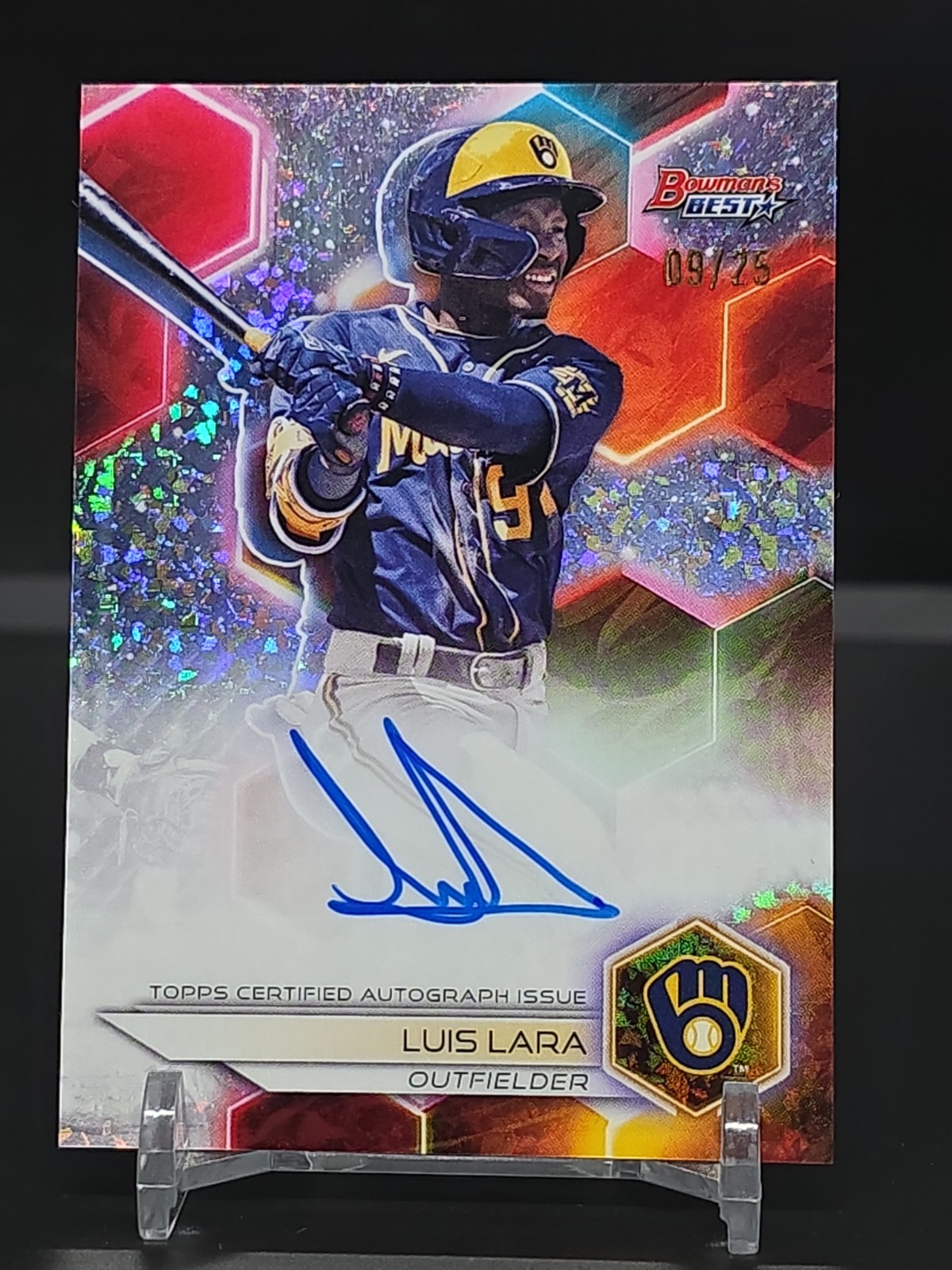 LUIS LARA 2023 BOWMAN’S BEST MINI DIAMOND REFRACTOR AUTO RC AUTOGRAPH /25 🔥