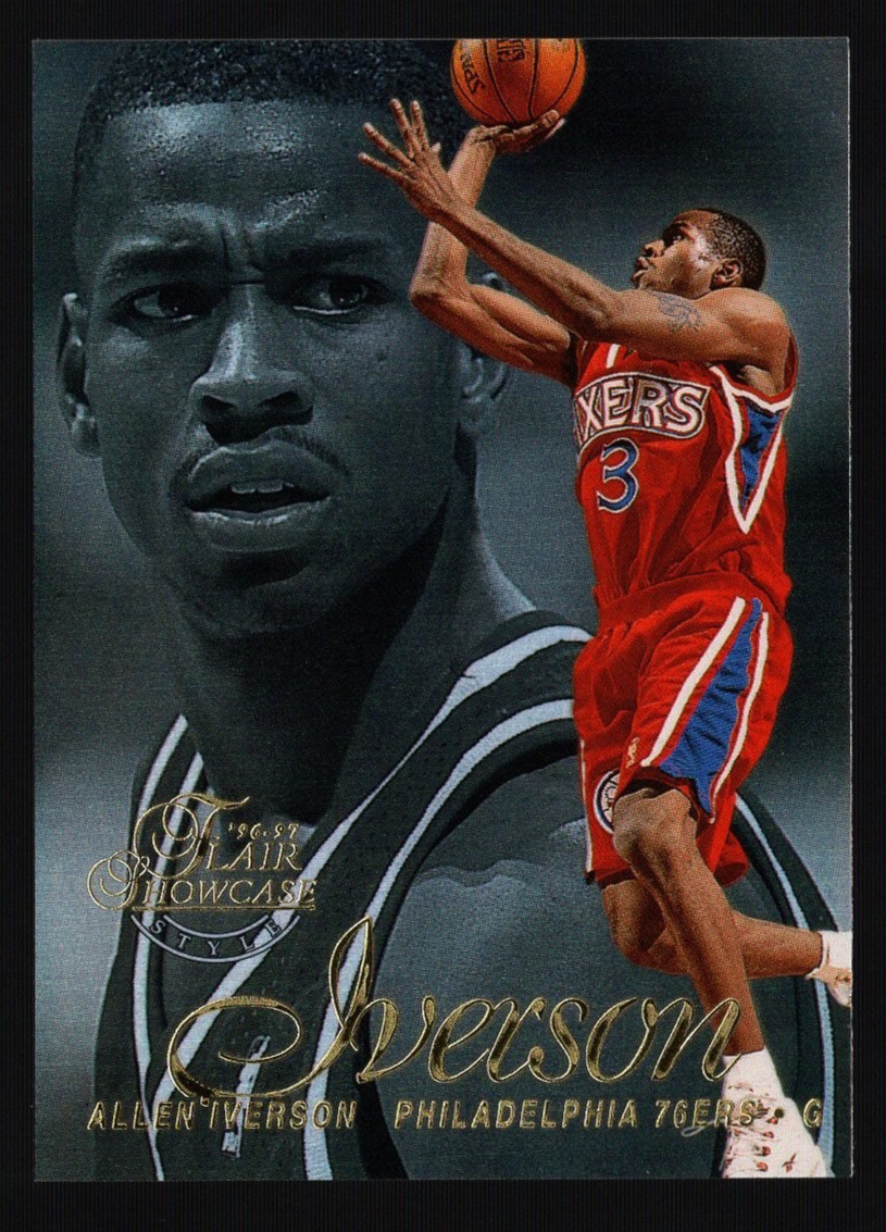 1996-97 Fleer Flair Showcase Allen Iverson Row 2 Seat 3 Rookie RC #3 GEM MINT!!!