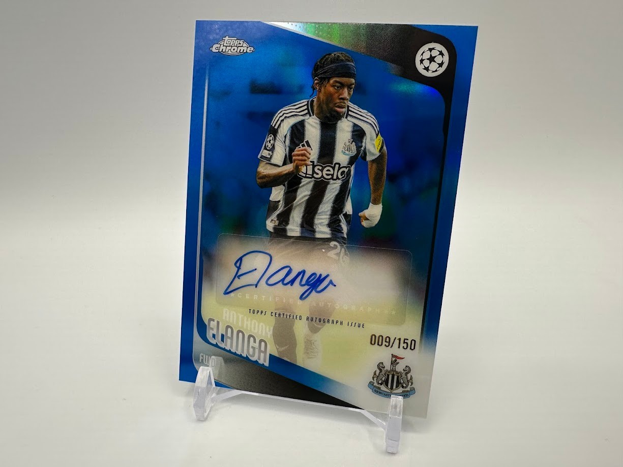 2026 Topps Chrome UEFA Anthony Elanga Blue Refractor Auto 009/150