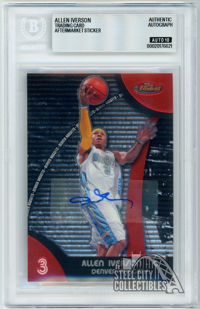 Allen Iverson 2007-08 Topps Finest Autograph Card #23 BAS 10
