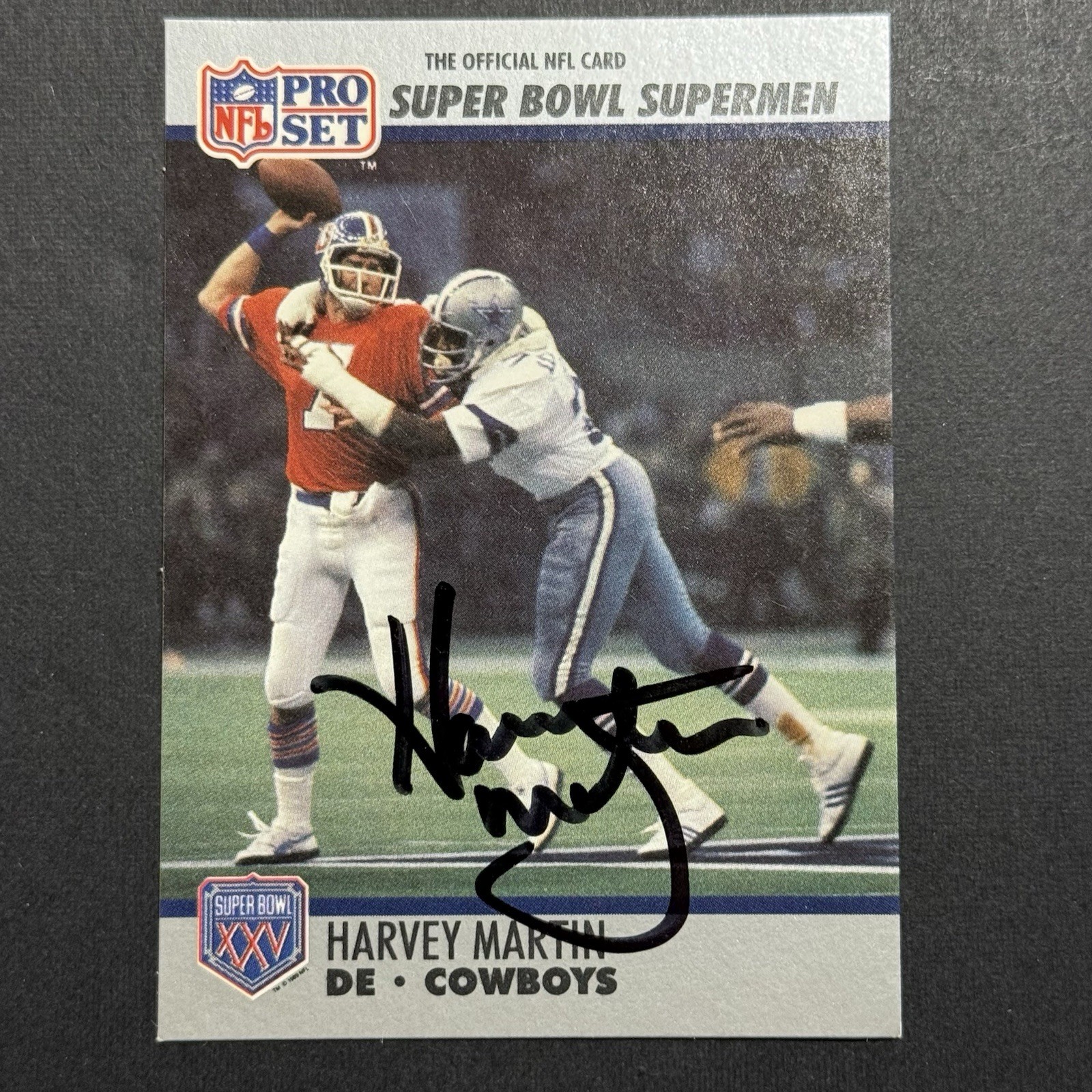 1990 Pro Set Harvey Martin Autograph Card #79 Dallas Cowboys Super Bowl MVP