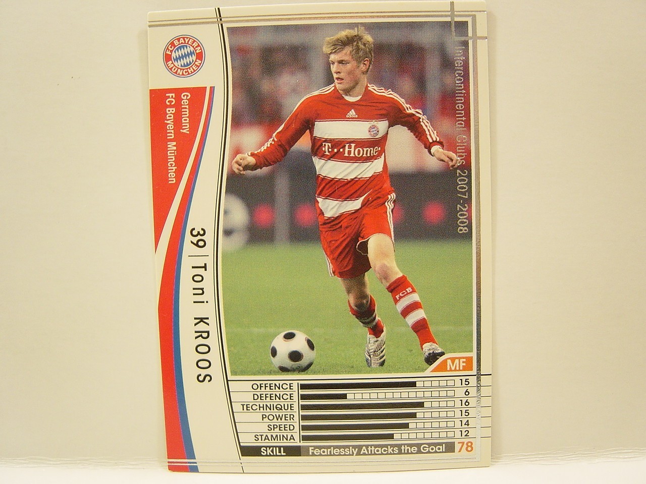 Panini WCCF 2007-08 Toni Kroos 1990 Germany No.39 Bayern Munich Rookie CMF #168