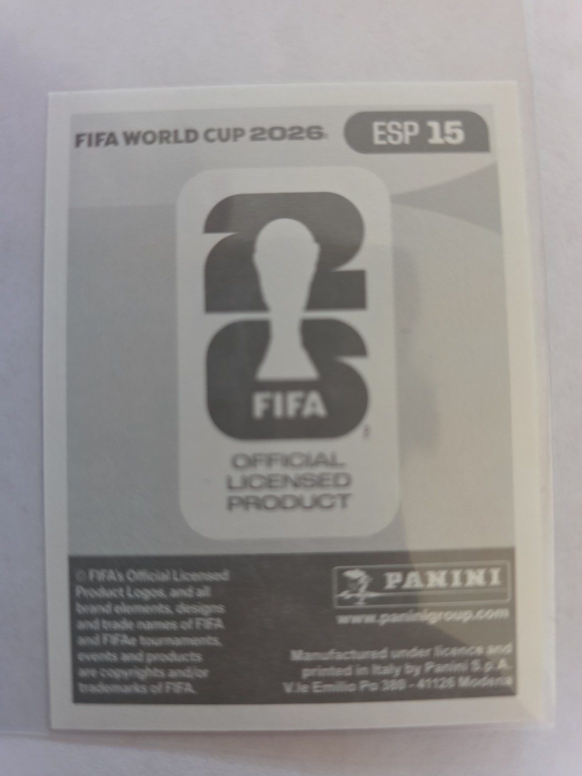 2026 Panini FIFA World Cup Lamine Yamal #ESP15 – Sticker