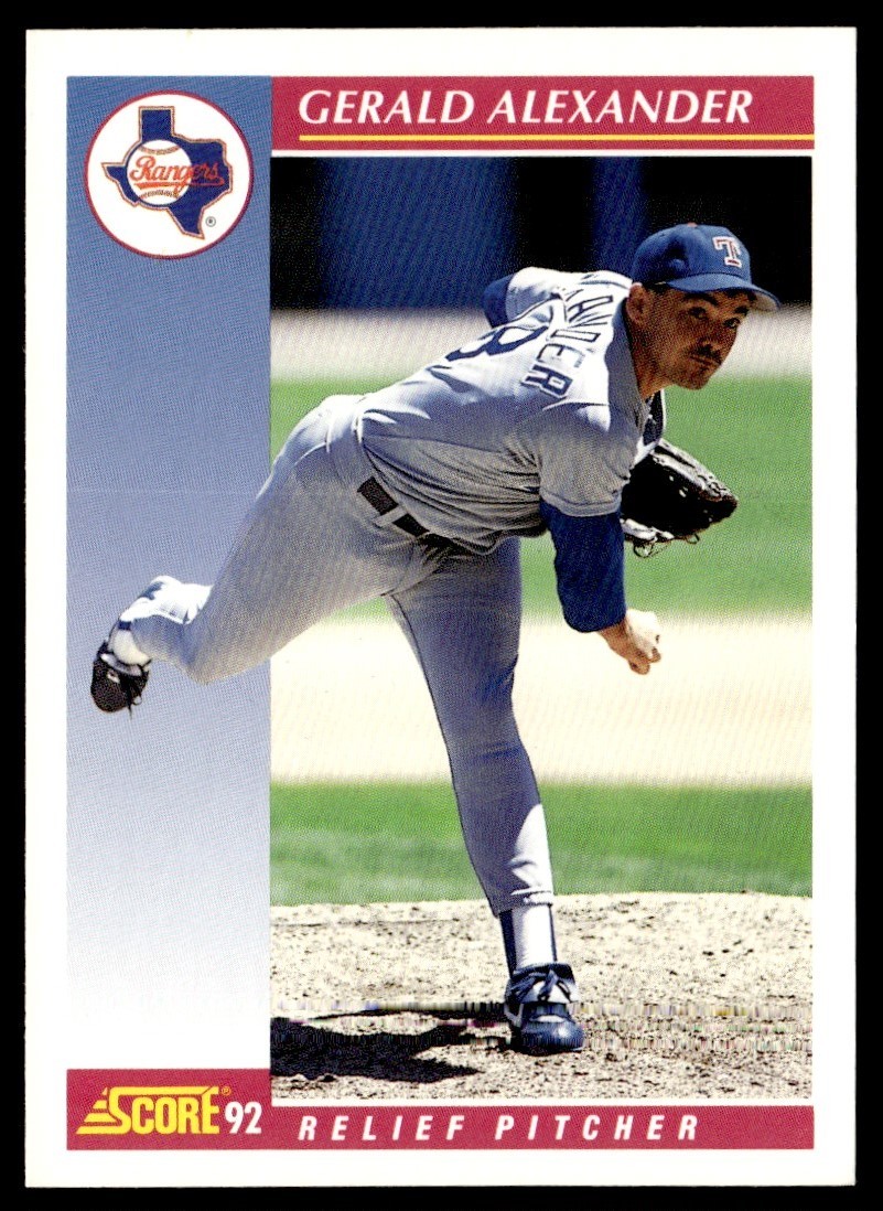 1992 Score Gerald Alexander Texas Rangers #163