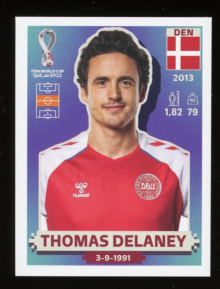 2022 Fifa World Cup Panini Sticker Qatar THOMAS DELANEY Denmark DEN11