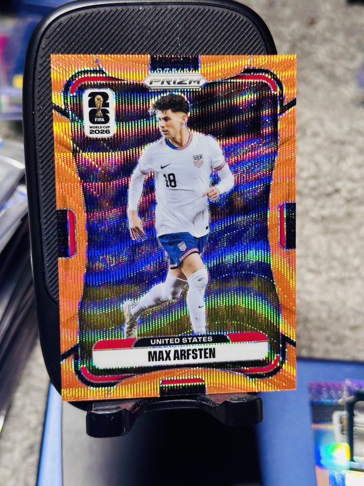2026 Panini Prizm FIFA World Cup Max Arfsten Purple Wave SP #/95 United States