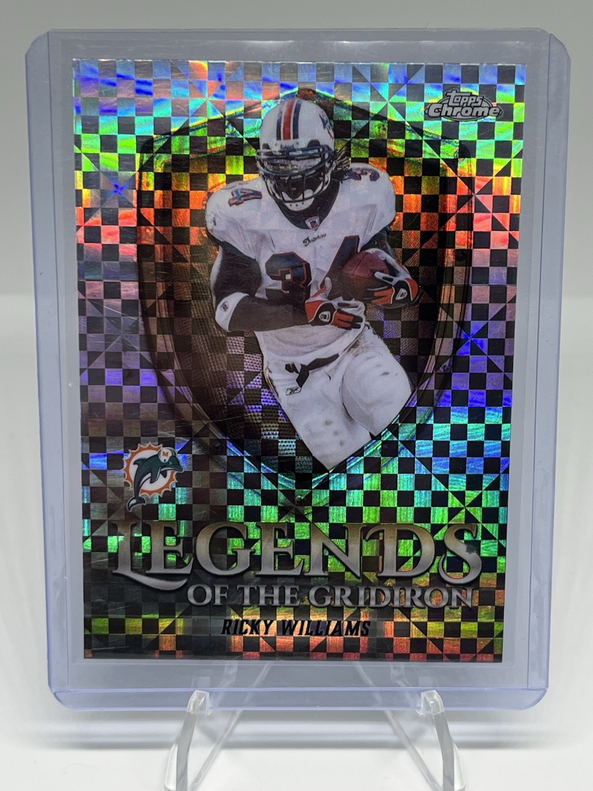 2025 Topps Chrome Ricky Williams X-Fractor Legends of the Gridiron – Dolphins