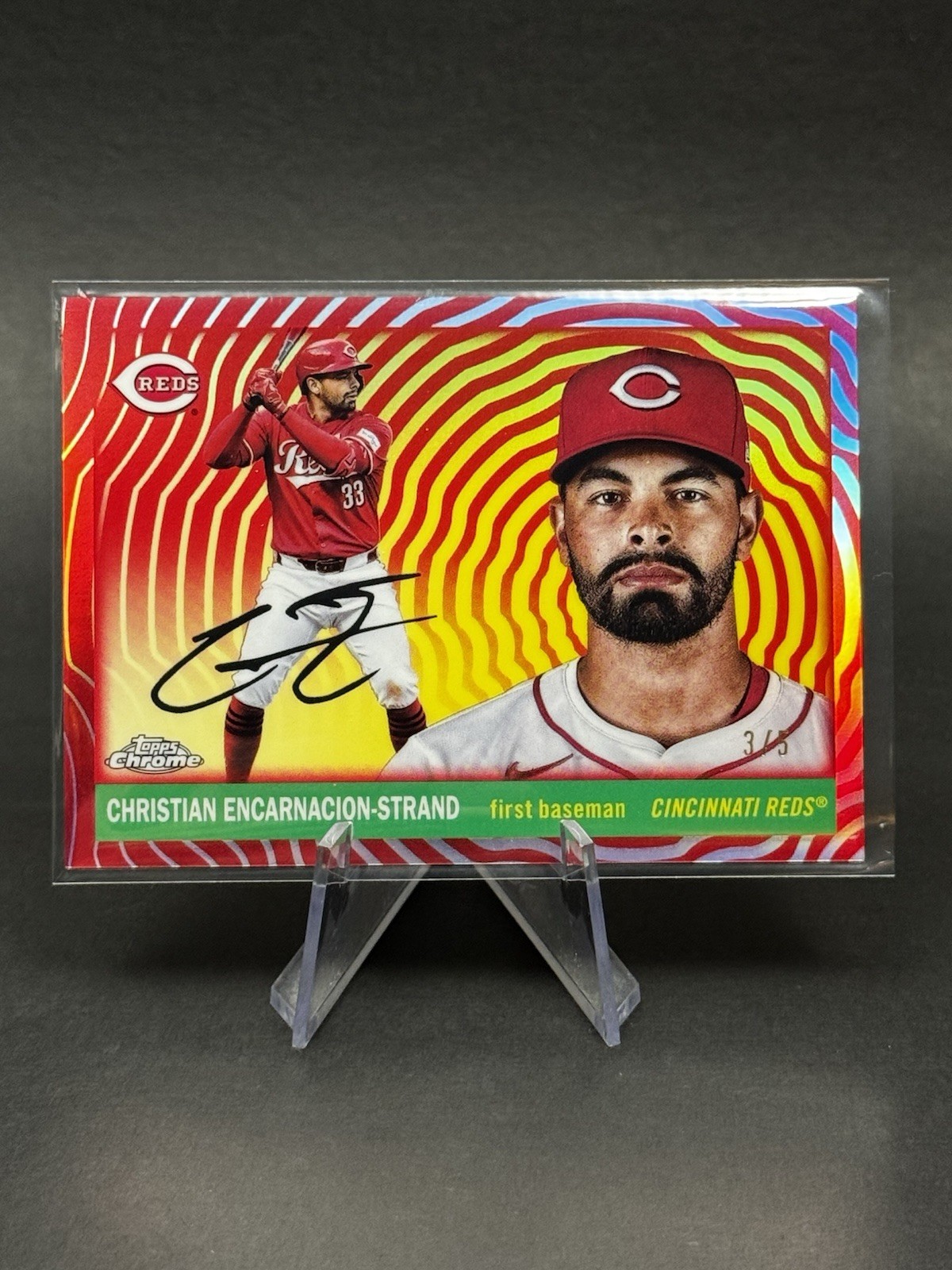 Christian Encarnacion-Strand #’d /5 2025 Topps Platinum Red Vibrations Reds SSP