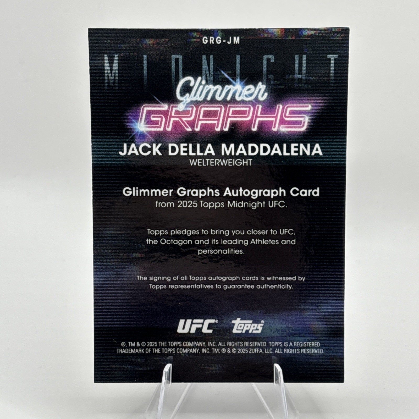 Jack Della Maddalena Glimmer Graphs Auto Dusk /75 – 2025 Topps Midnight UFC