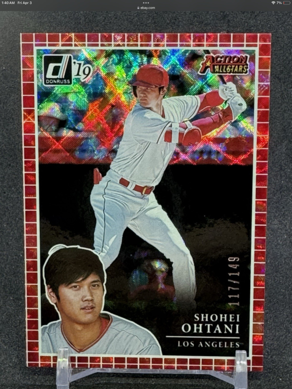 Shohei Ohtani Jersey Number 117/149 rare 1/1