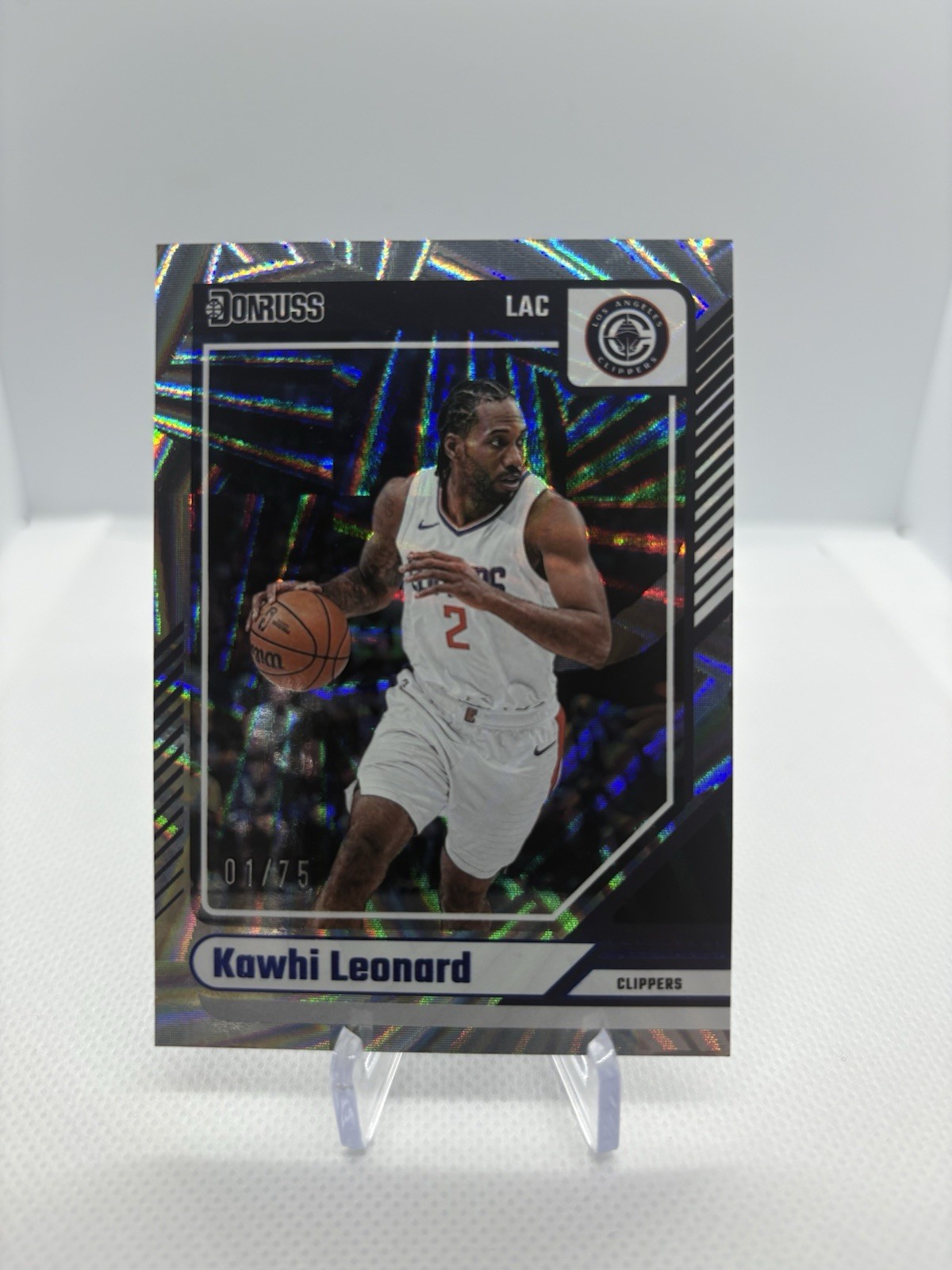 Kawhi Leonard 2024 Donruss Holo Red And Green Laser /75 #171