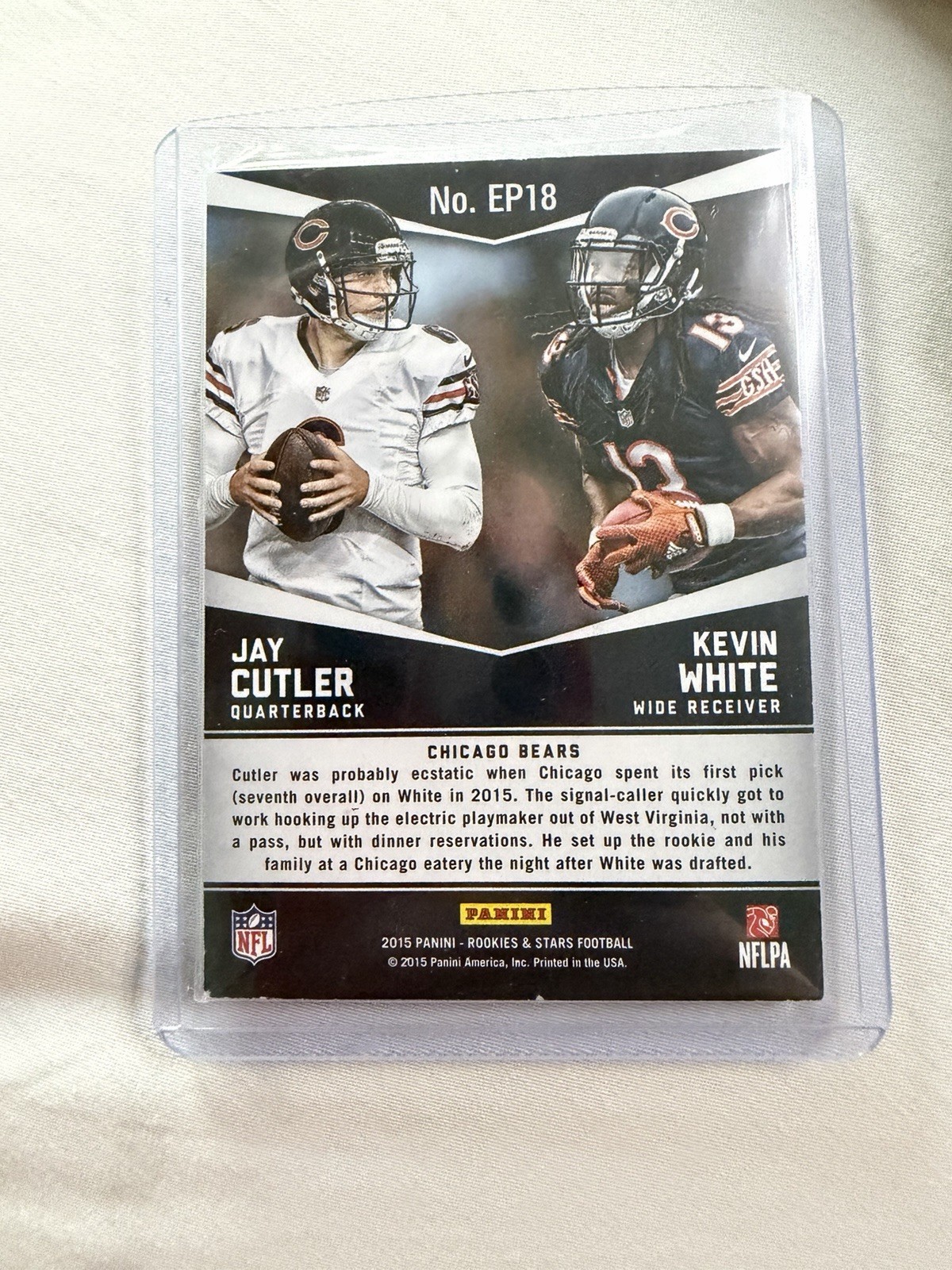 Panini 2015 Rookies & Stars Embroidered Patches Jay Cutler/Kevin White #EP18