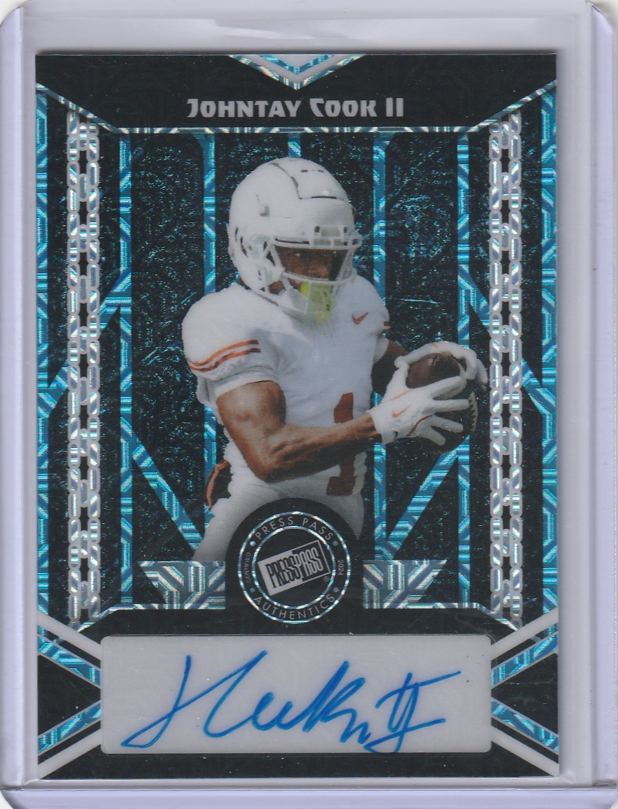 2024 LEAF COLLECTIVE FOOTBALL JOHNTAY COOK II BLUE MOJO AUTOGRAPH 25/60
