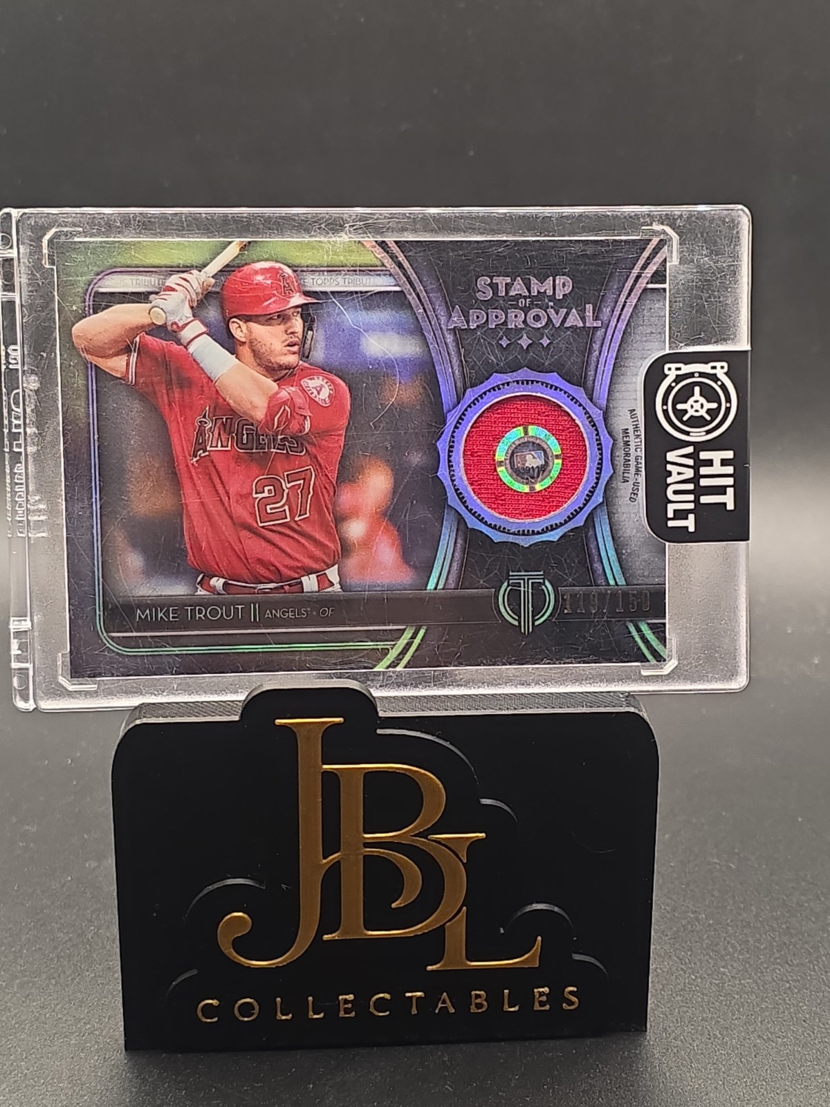 2020 Topps Tribute Stamp Of Approval Red Patch #SOA-MT Mike Trout /150