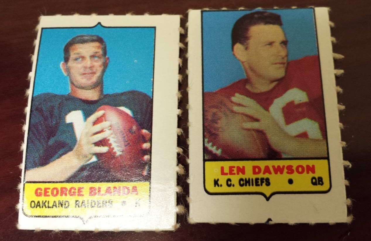 1969 Topps FOOTBALL Four-in-one STARS (4 in 1) for sale $1.99 each SEE LIST