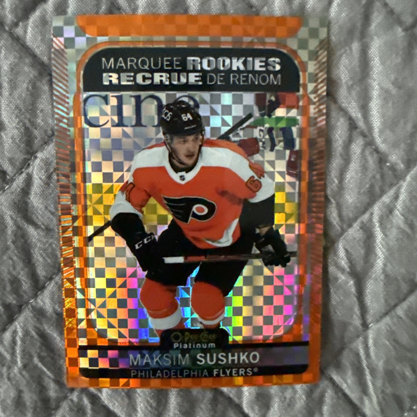 2021-22 O-Pee-Chee Platinum Maksim Sushko Orange Checkers /25 Marquee Rookies