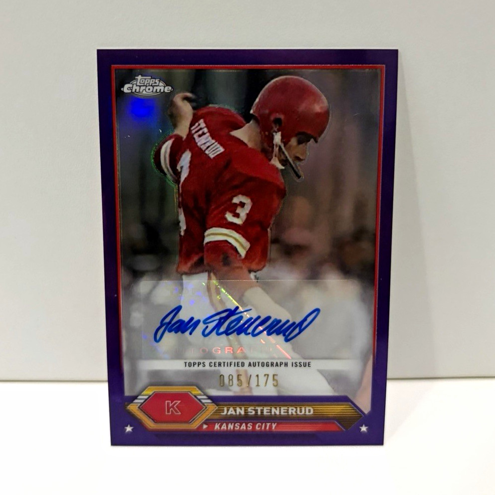 Topps 2023 Composite Jan Stenerud Topps Chrome Auto TCA-JS Purple /175
