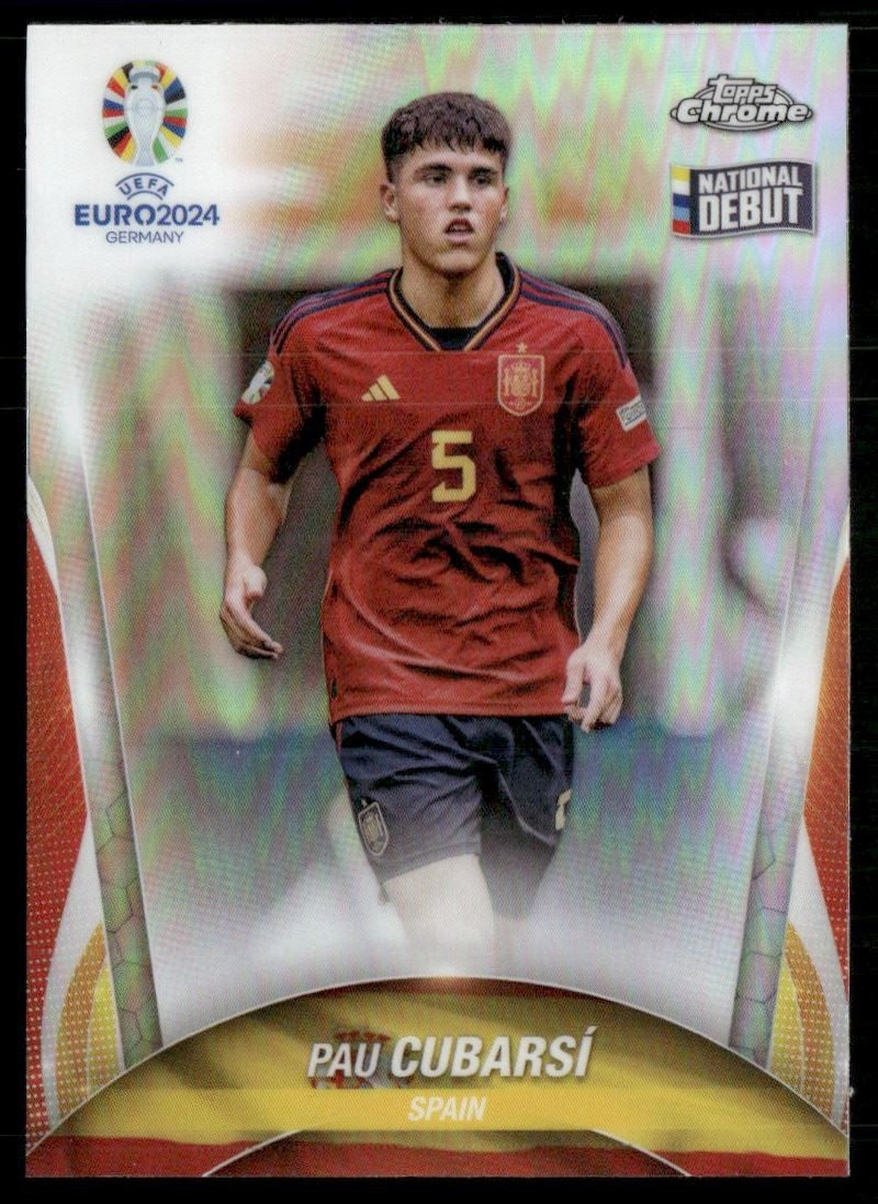 Pau Cubarsi 2024 Topps Chrome UEFA EURO Refractor Spain #33