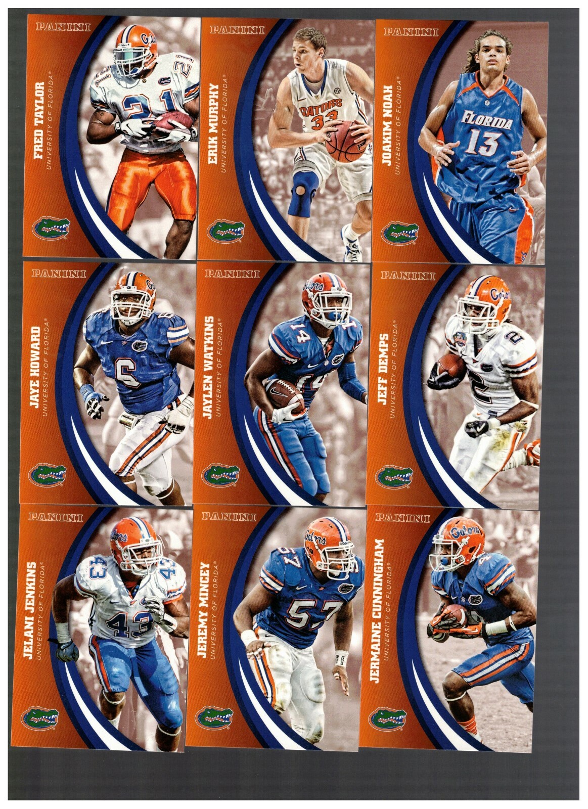 2015 PANINI FLORIDA GATORS MULTI-SPORT 83-CARD BASE SET TEBOW EMMITT BEAL
