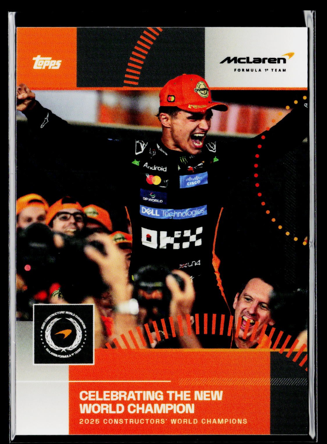 2025 Topps F1 McLaren Racing # Lando Norris Foil Celebrating New Champion