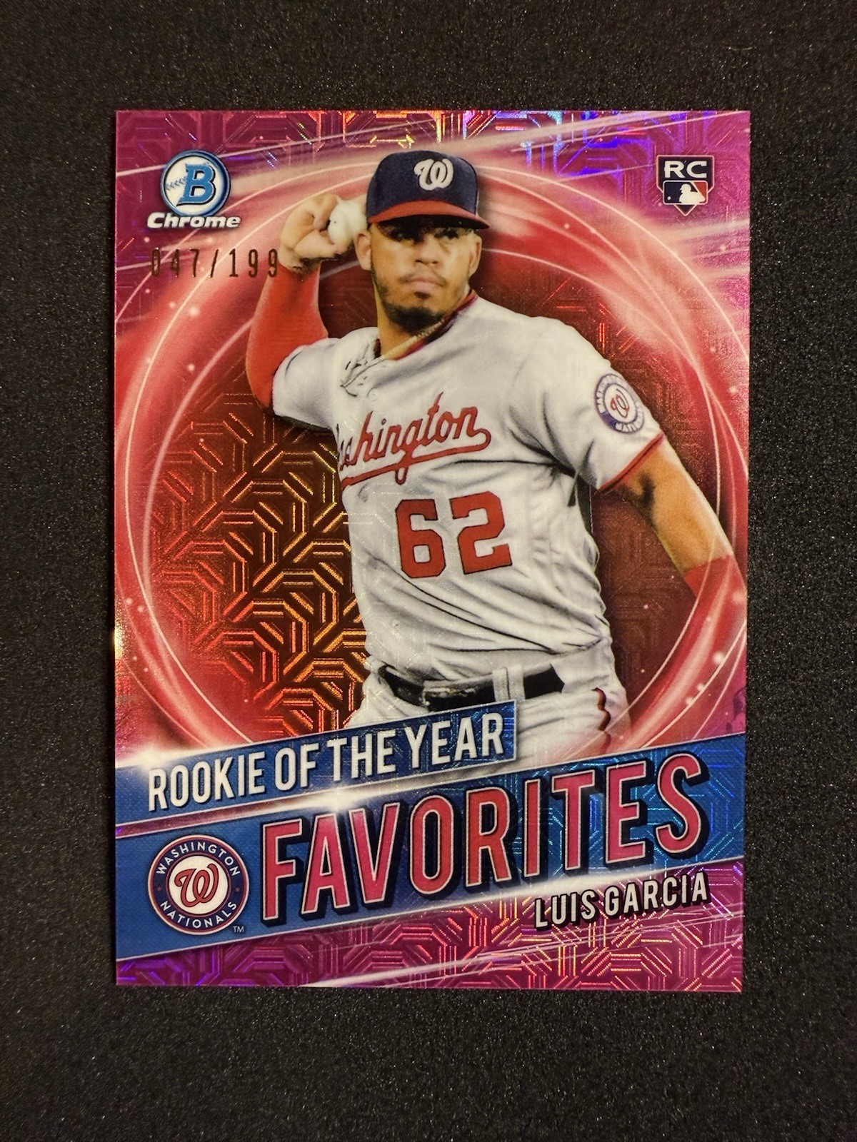 2021 Bowman Luis Garcia #RRY-LG RC Mega Box Pink Mojo Refractor 047/199