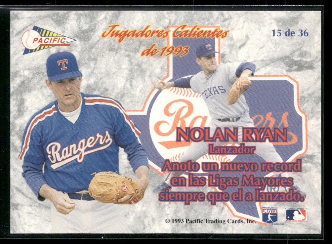 1993 Pacific Spanish #15 Nolan Ryan Jugadores Calientes