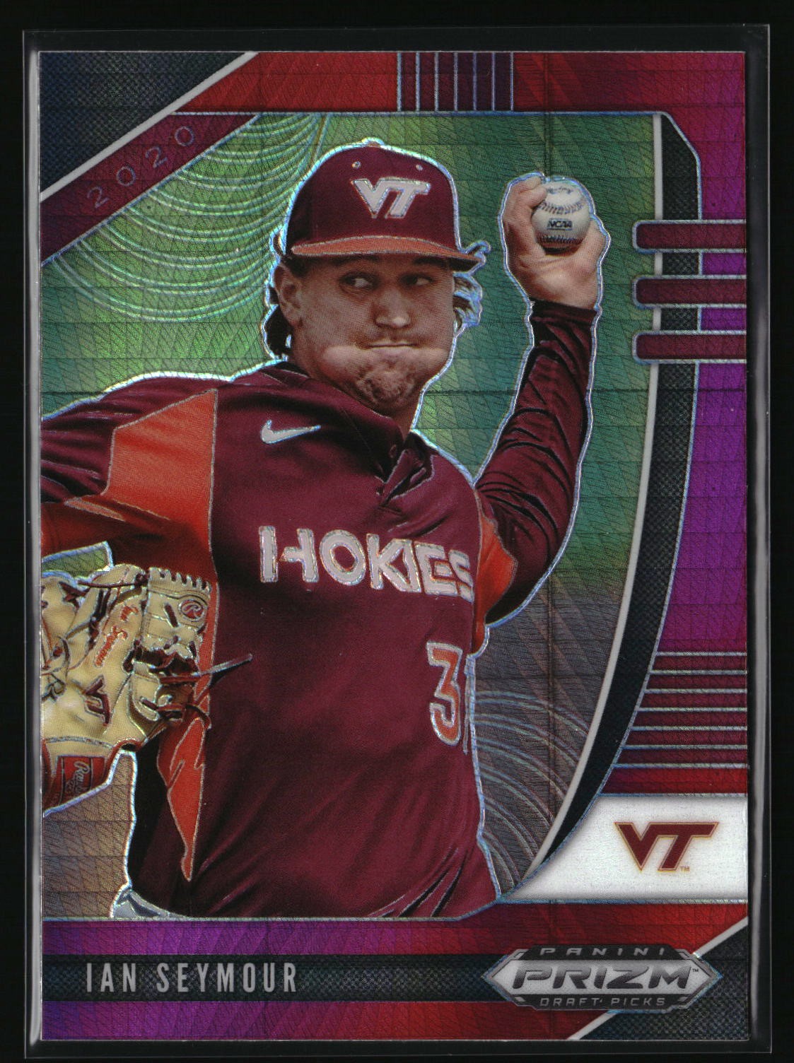 2020 Panini Prizm Draft Picks #PDP57 Ian Seymour Hyper Red and Purple