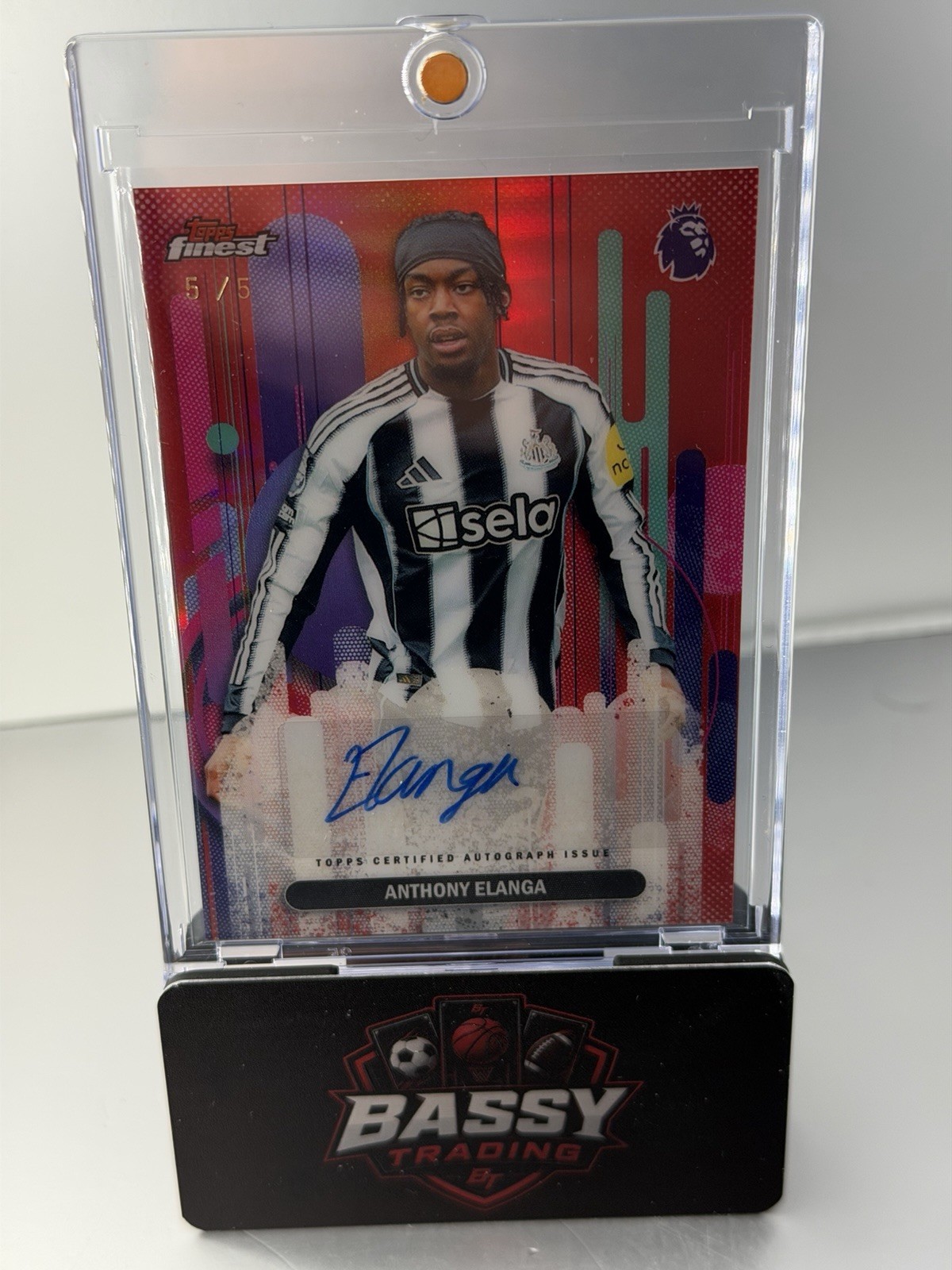 Anthony Elanga Auto Topps Finest 2026 5/5 Red FA-AE