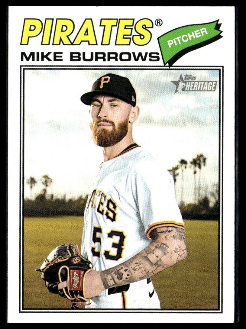 2026 Topps Heritage 96 Mike Burrows Pittsburgh Pirates Short Print SP