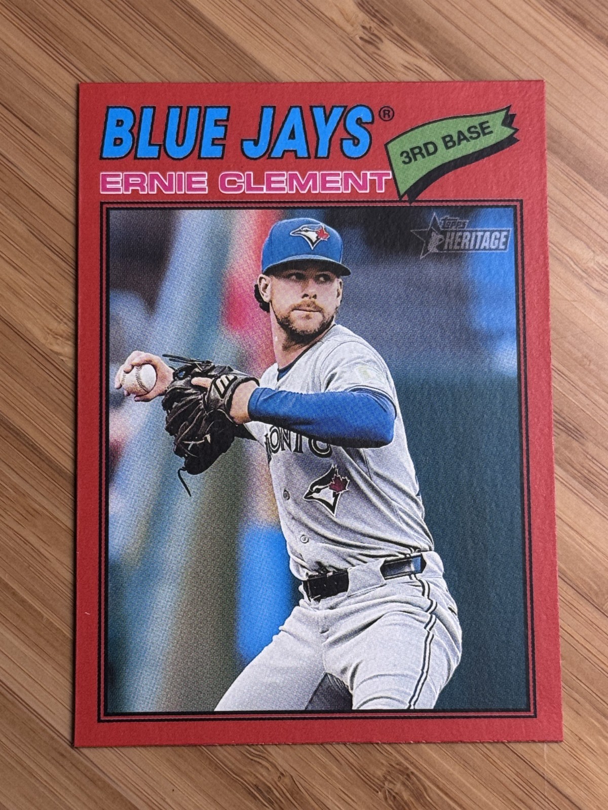 Ernie Clement 2026 Topps Heritage – Red Border Toronto Blue Jays #21