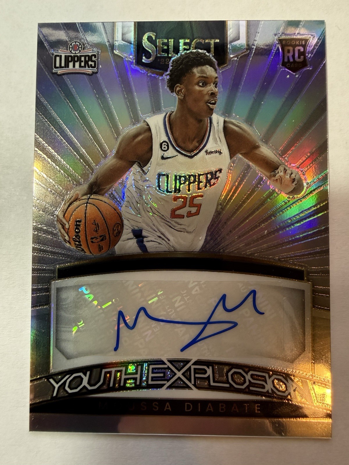 Panini Select Youth Explosion Moussa Diabate Prizm Auto RC Clippers YES-MDB