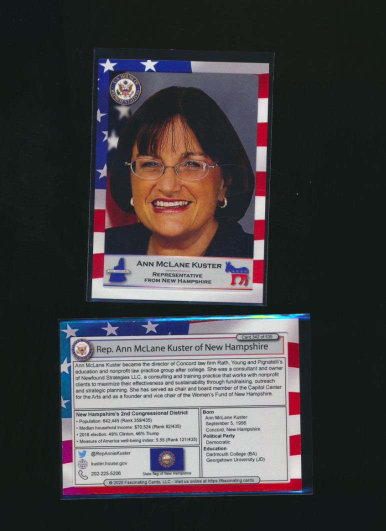 2020 United States Congress Fascinating Cards New Hampshire Ann Kuster #342