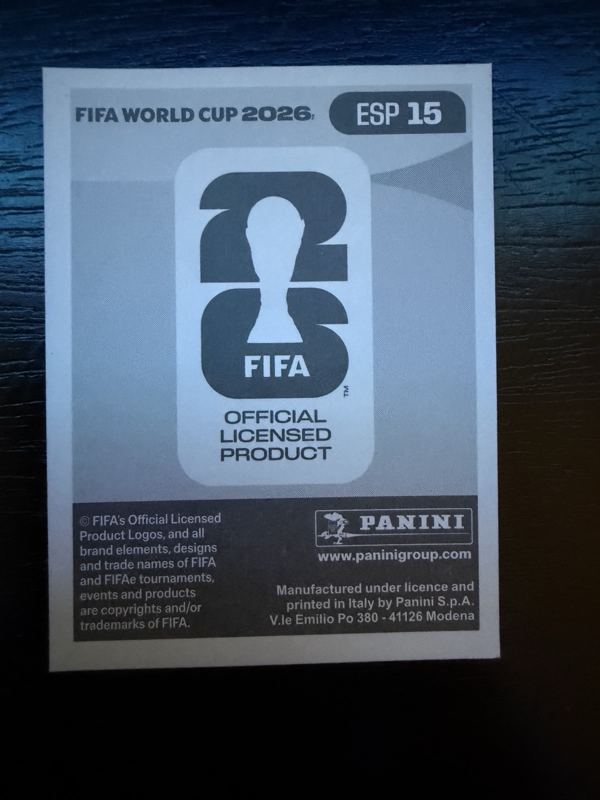 2026 Panini FIFA World Cup Lamine Yamal Sticker #ESP 15 Purple Parallel RARE