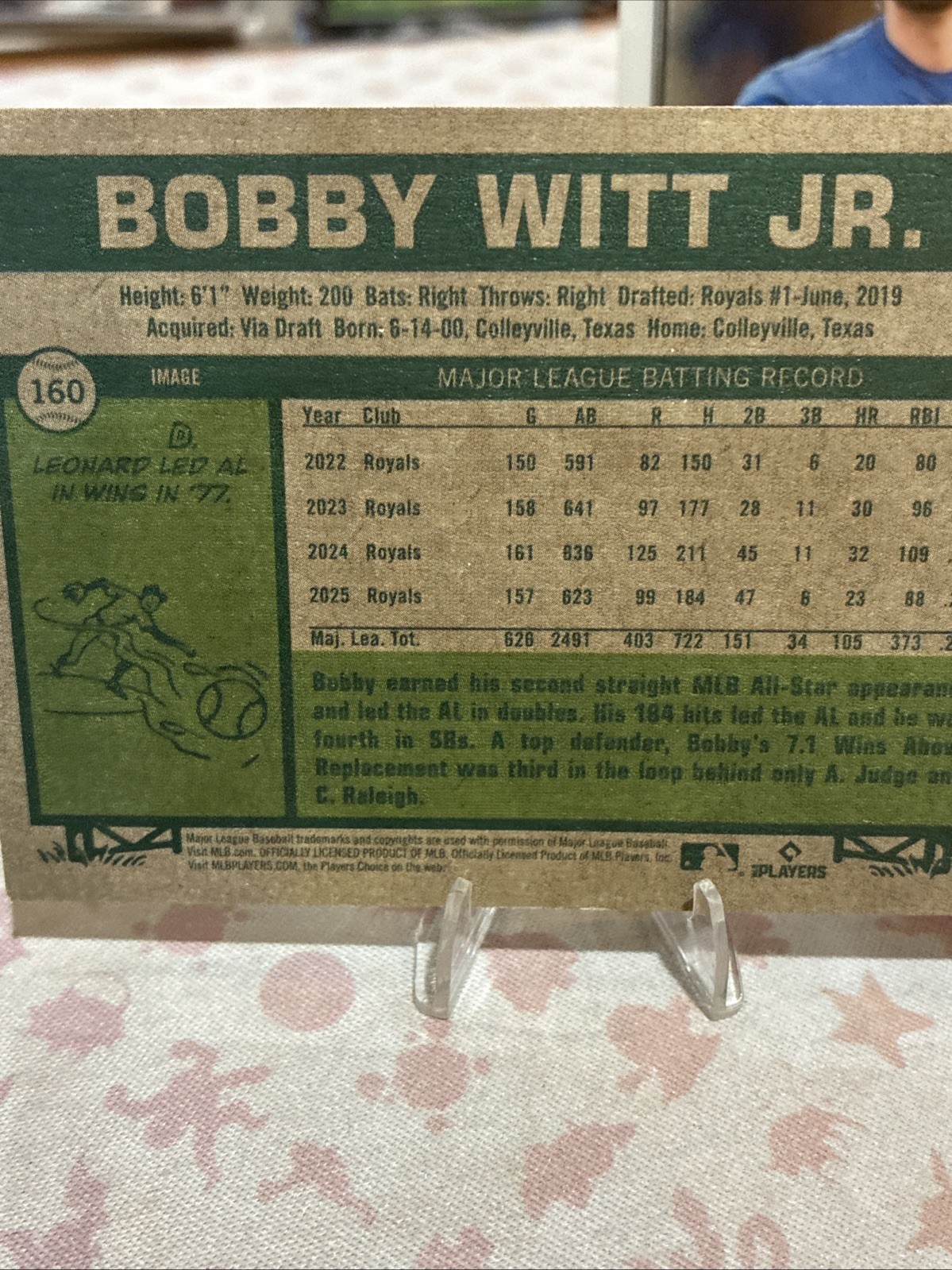 Bobby Witt Jr. 2026 Topps Heritage Image Variation SSP #160 KC Royals +2 Chrome