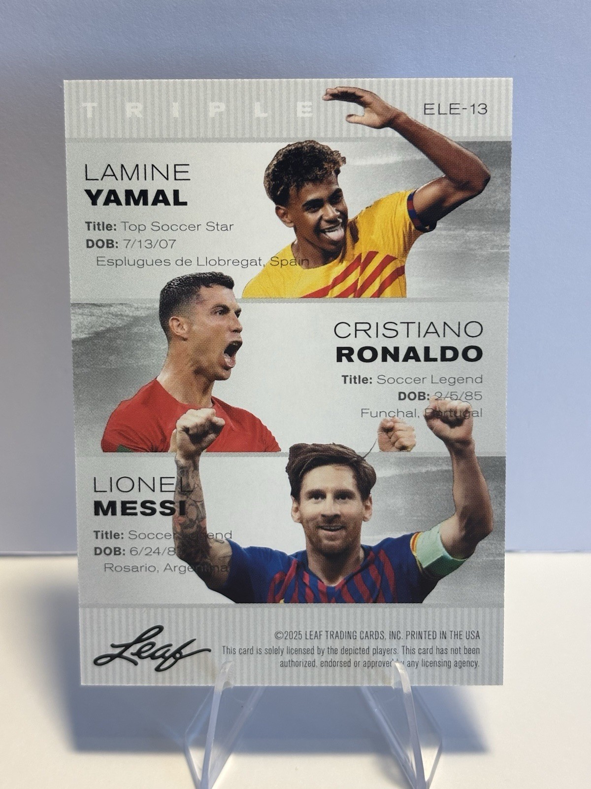 Lionel Messi “Special Release” 2025 Triple Edition #ELE-13 Soccer Card