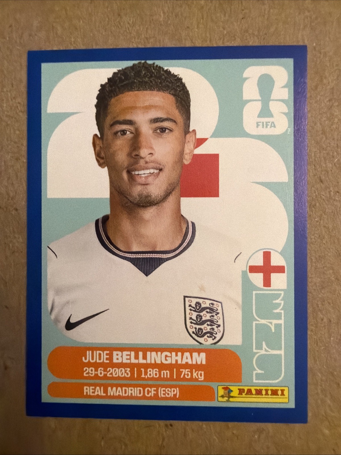 Panini FIFA World Cup 2026 Jude Bellingham ENG 11 Blue Border Sticker SP