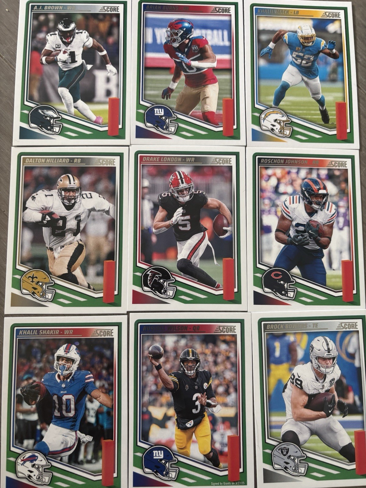 2025 Panini Score Football Base 1-300 Updated 9/11