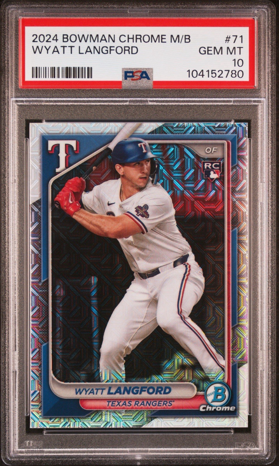 2024 Bowman Chrome Mega Box #71 Wyatt Langford PSA 10