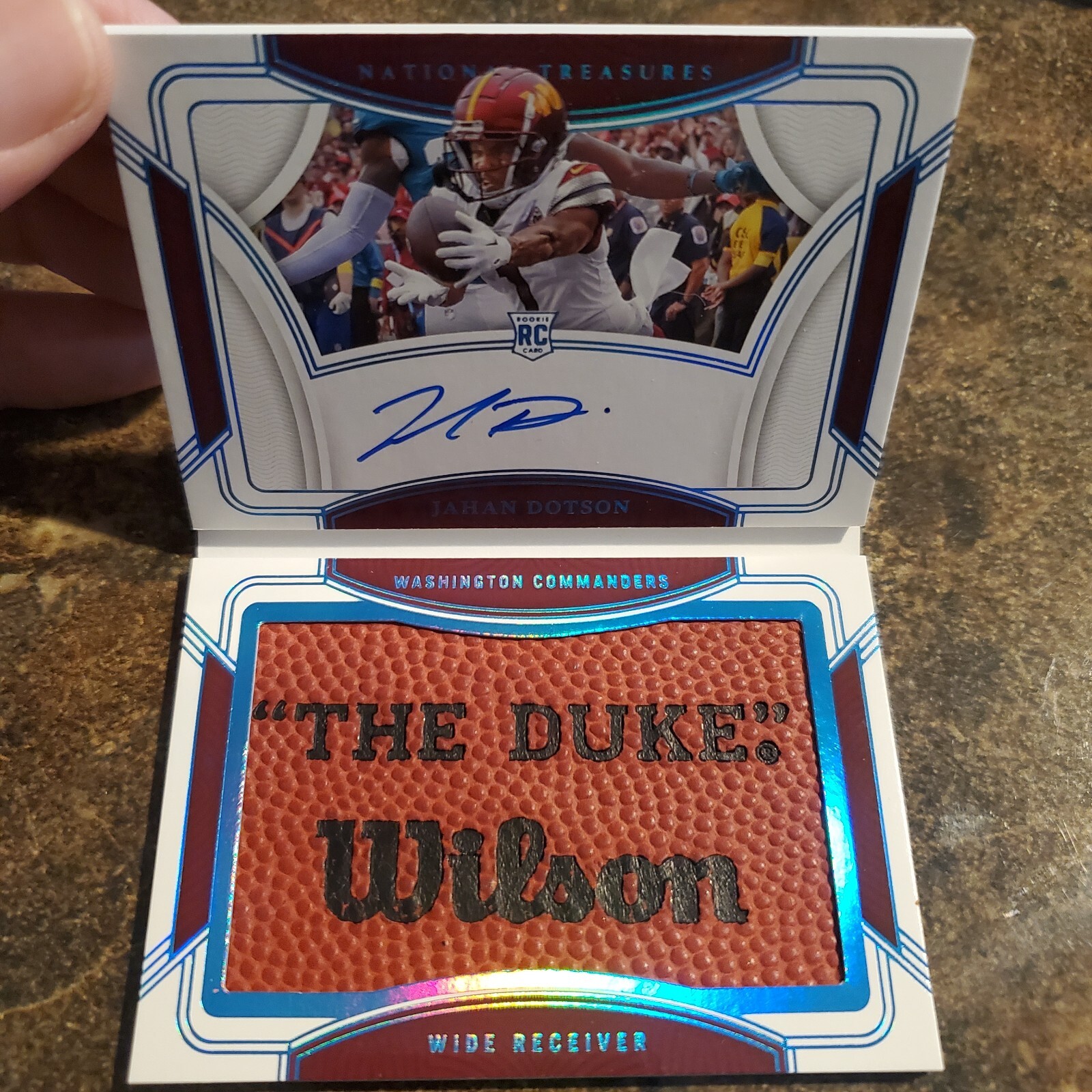 2022 National Treasures RC Jumbo Prime Sig Booklet Jahan Dotson /10 “The Duke”