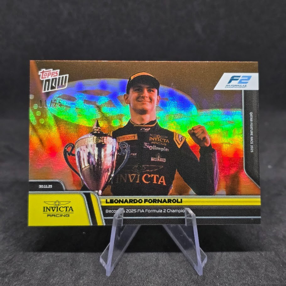 2025 Topps NOW F1 LEONARDO FORNAROLI FIA F2 Champion Gold Foil /50 #85