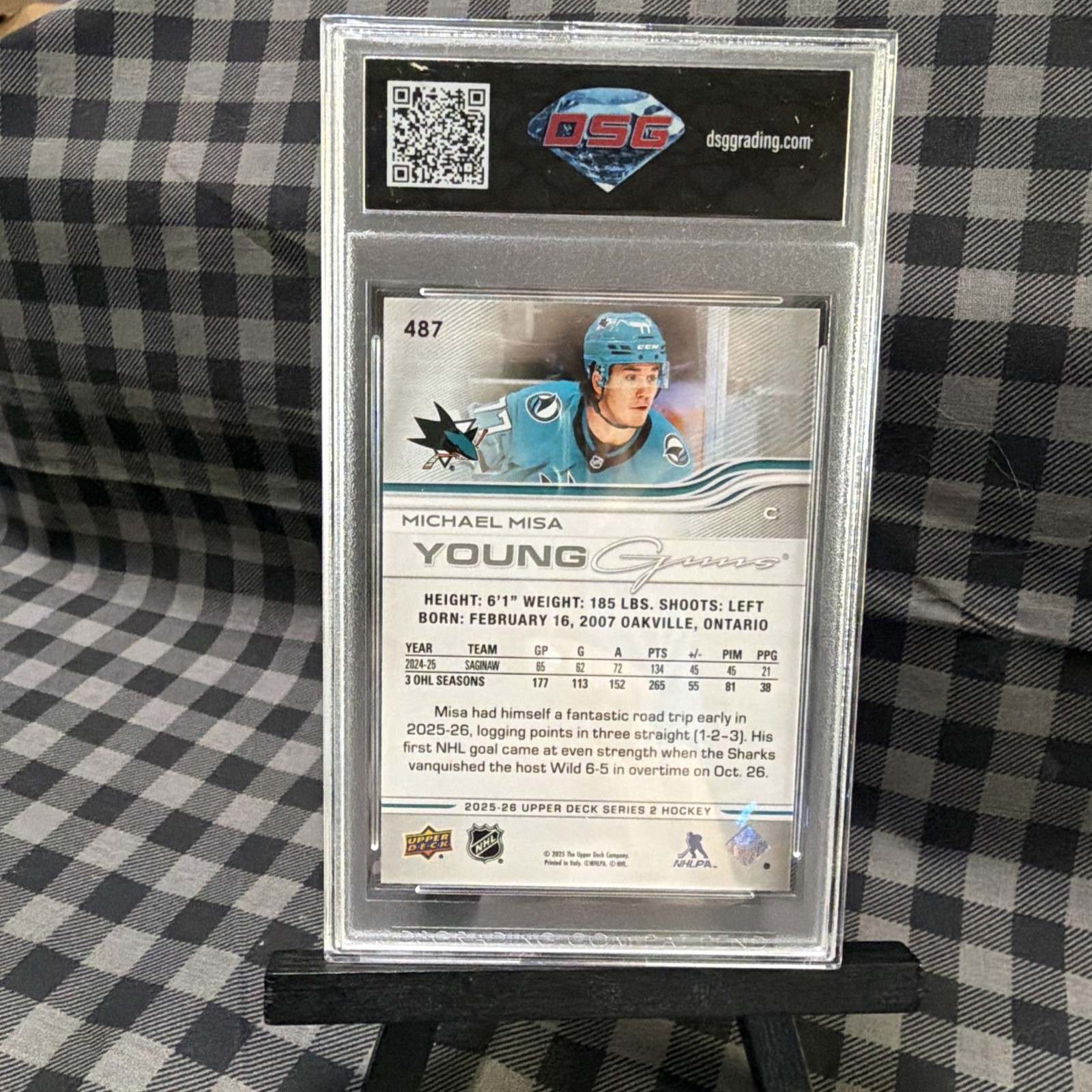 2025-26 Upper Deck Series 2 – Young Guns Michael Misa #487 (RC)