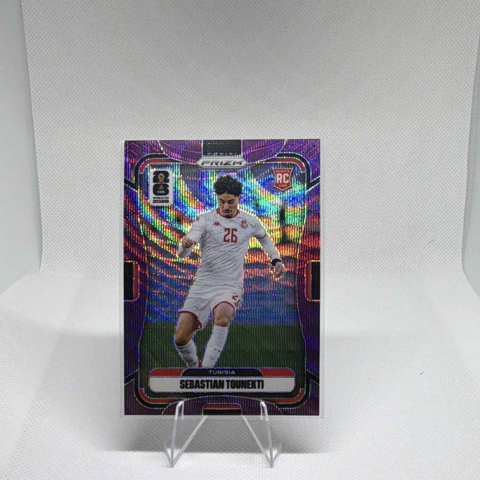 Panini 2026 Prizm FIFA World Cup Sebastian Tounekti Tunisia Purple Wave #427 /95