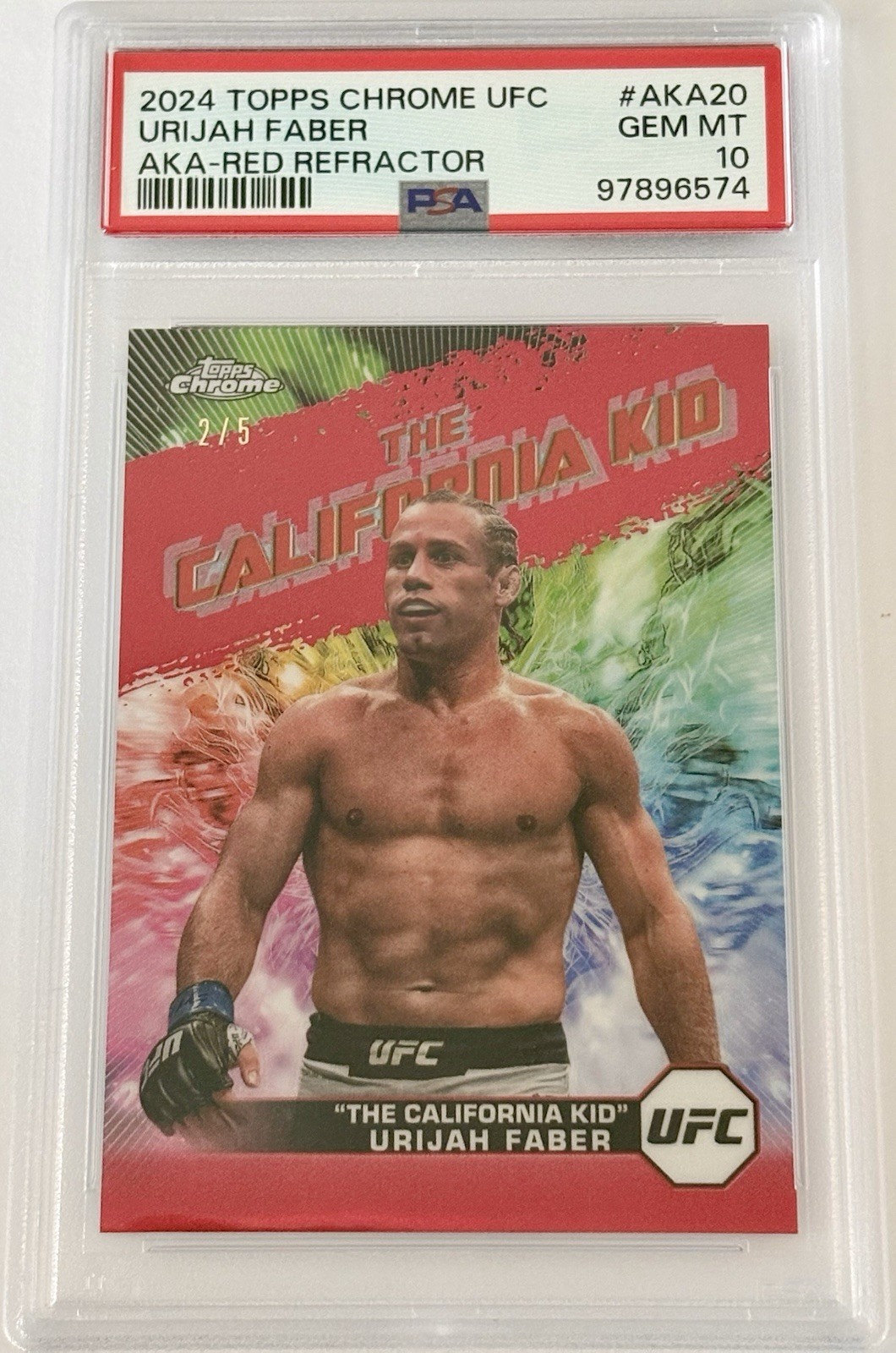 2024 Topps Chrome UFC Urijah Faber AKA “The California Kid” Red SSP /5 PSA 10
