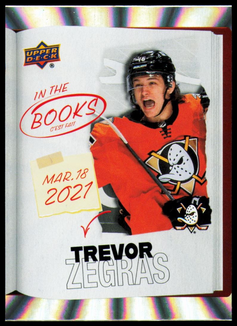 2025-26 Upper Deck Tim Hortons In the Books Trevor Zegras Anaheim Ducks #ITB-5
