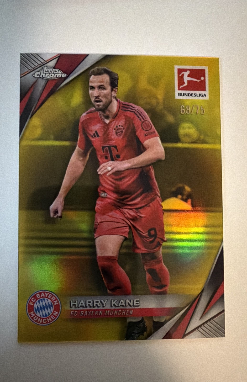 2024-25 Topps Chrome Bundesliga – Harry Kane #84 Yellow Refractor /75