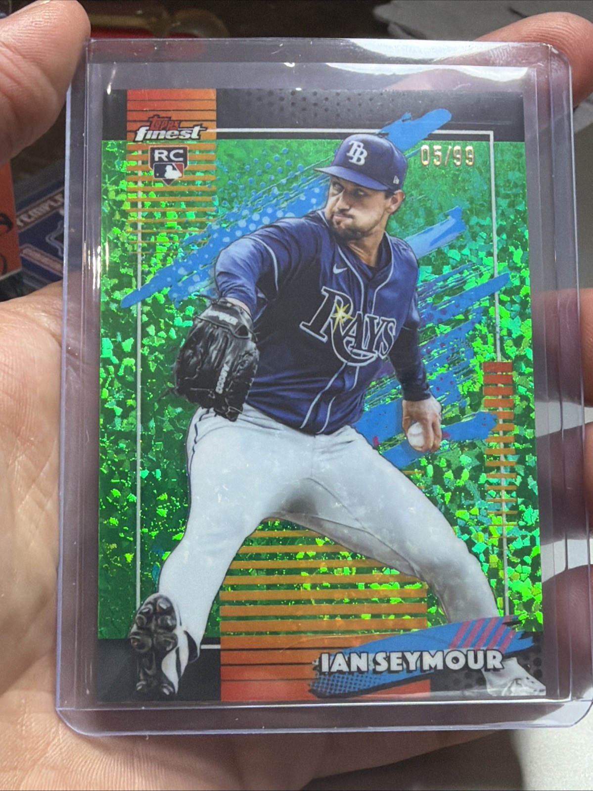 Topps Finest 2026 Green Mini-Diamond Uncommon Ian Seymour Tampa Bay Rays /99 🔥