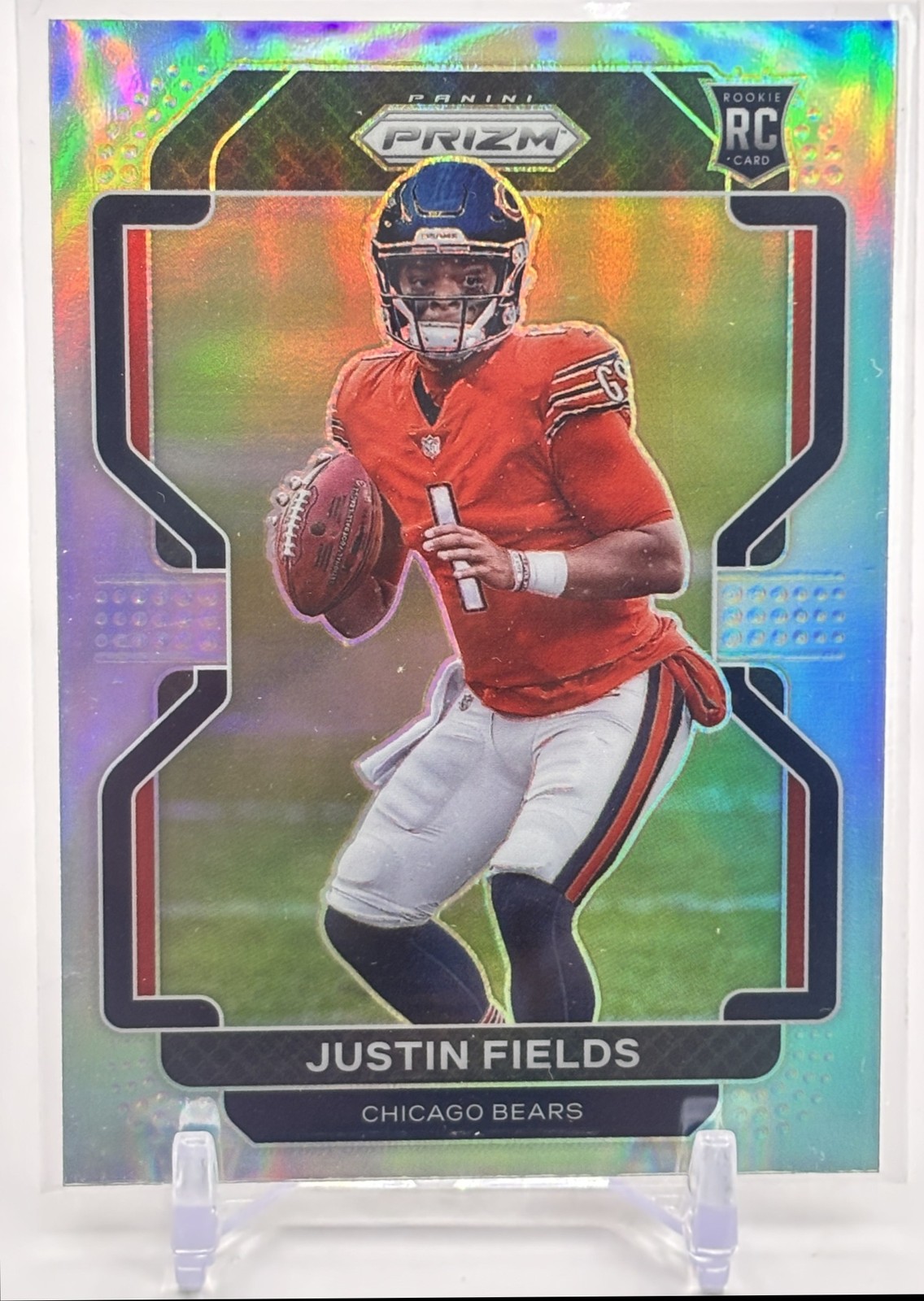 2021 Panini Prizm Justin Fields #V-334 Rookie Variations Silver RC Bears